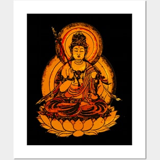 Yellow Buddha Illustration Posters and Art